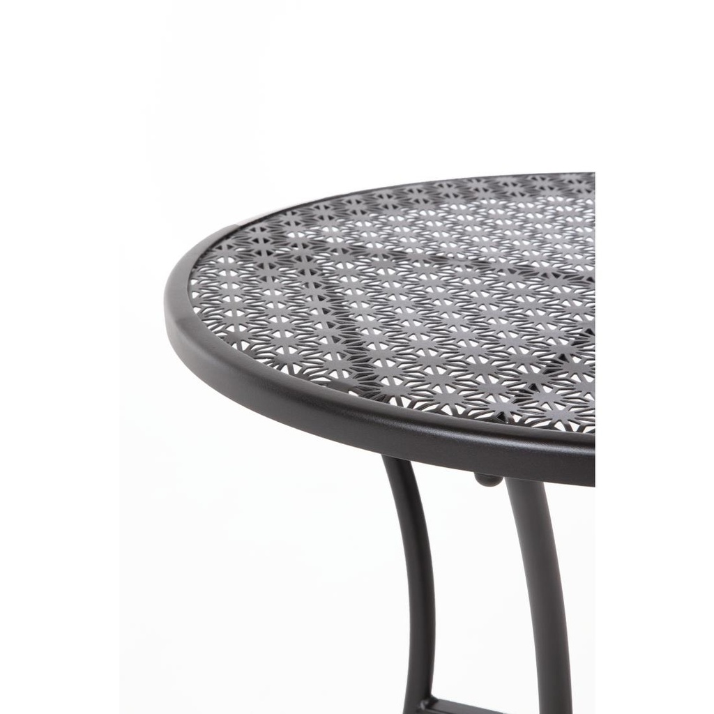 Table bistro ronde en acier ajouré Bolero noire 600mm