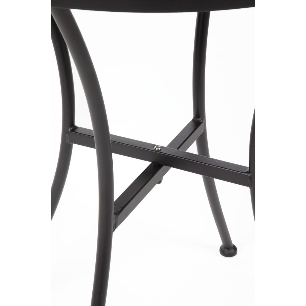 Table bistro ronde en acier ajouré Bolero noire 600mm