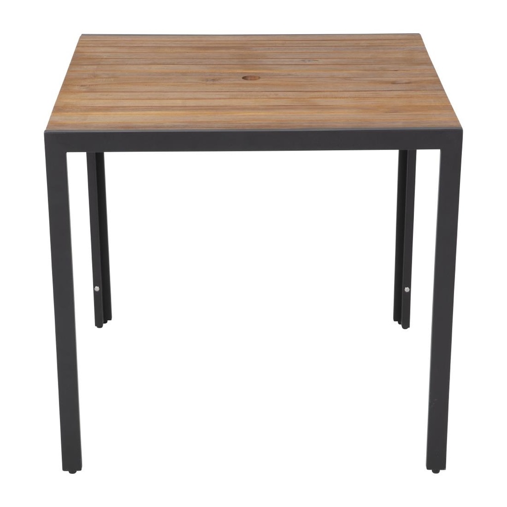 Table carrée en acier et acacia Bolero 80 cm