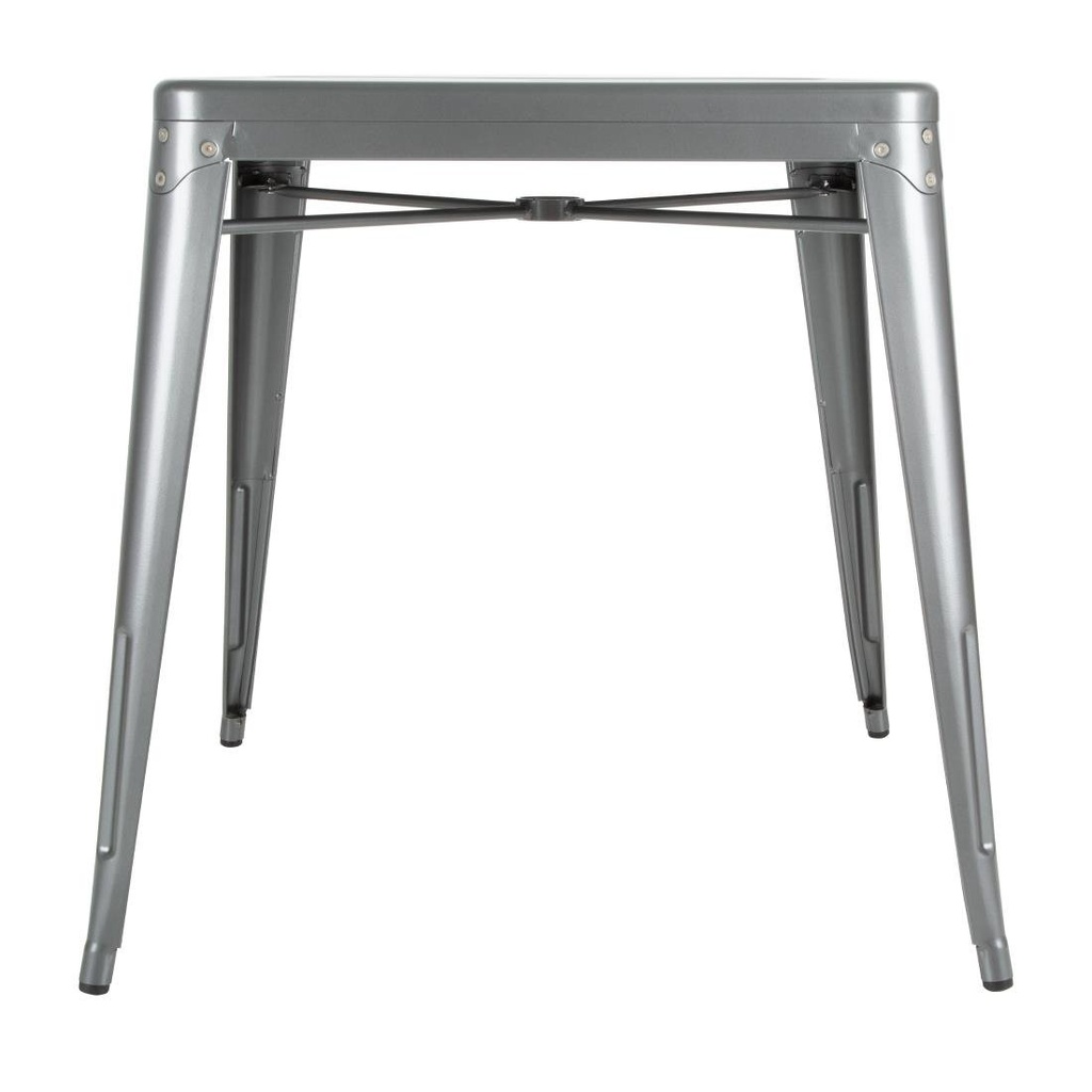 Table carrée en acier gris métallisé Bolero Bistro 668mm