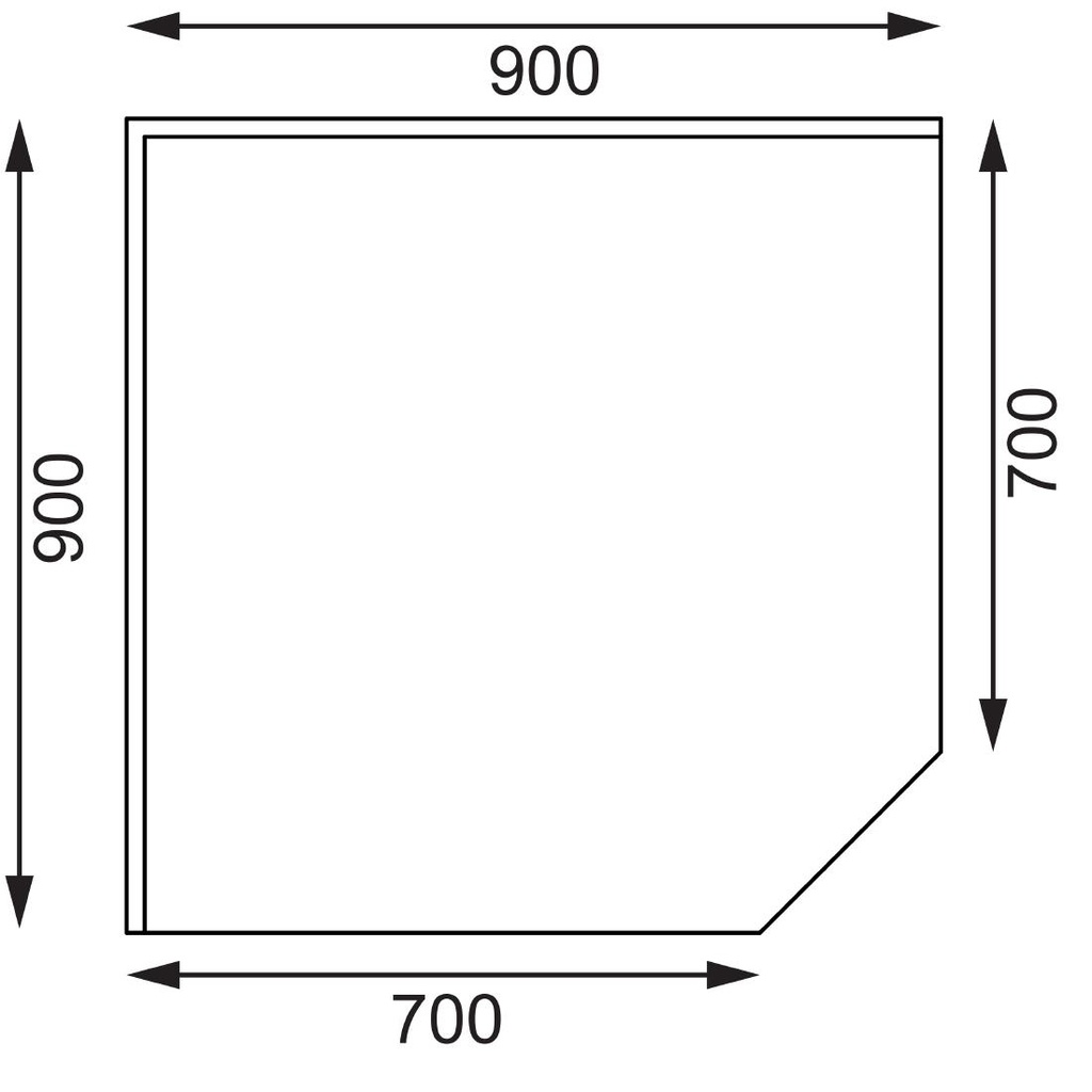 Table d'angle inox Vogue 700mm