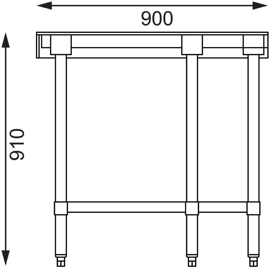 Table d'angle inox Vogue 700mm