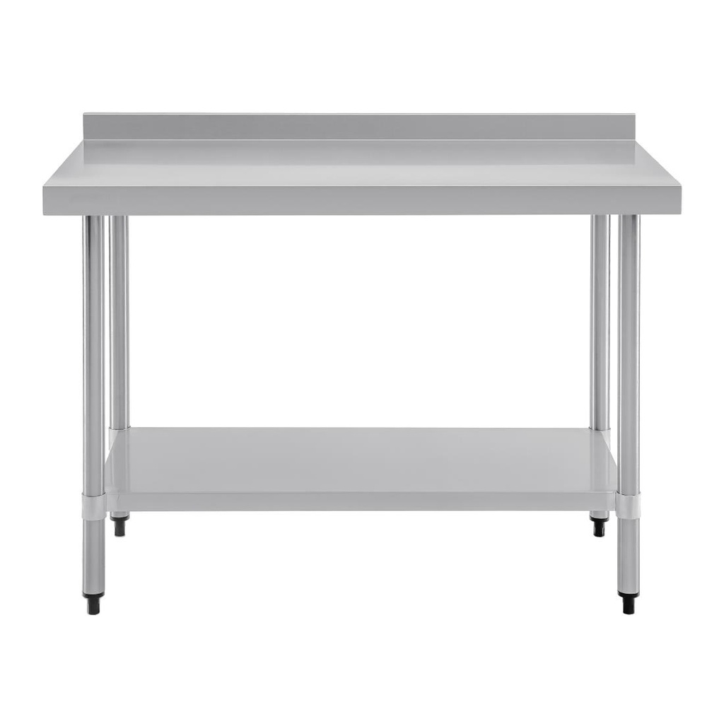 Table de préparation avec rebord en acier inoxydable Vogue 1200 x 600mm