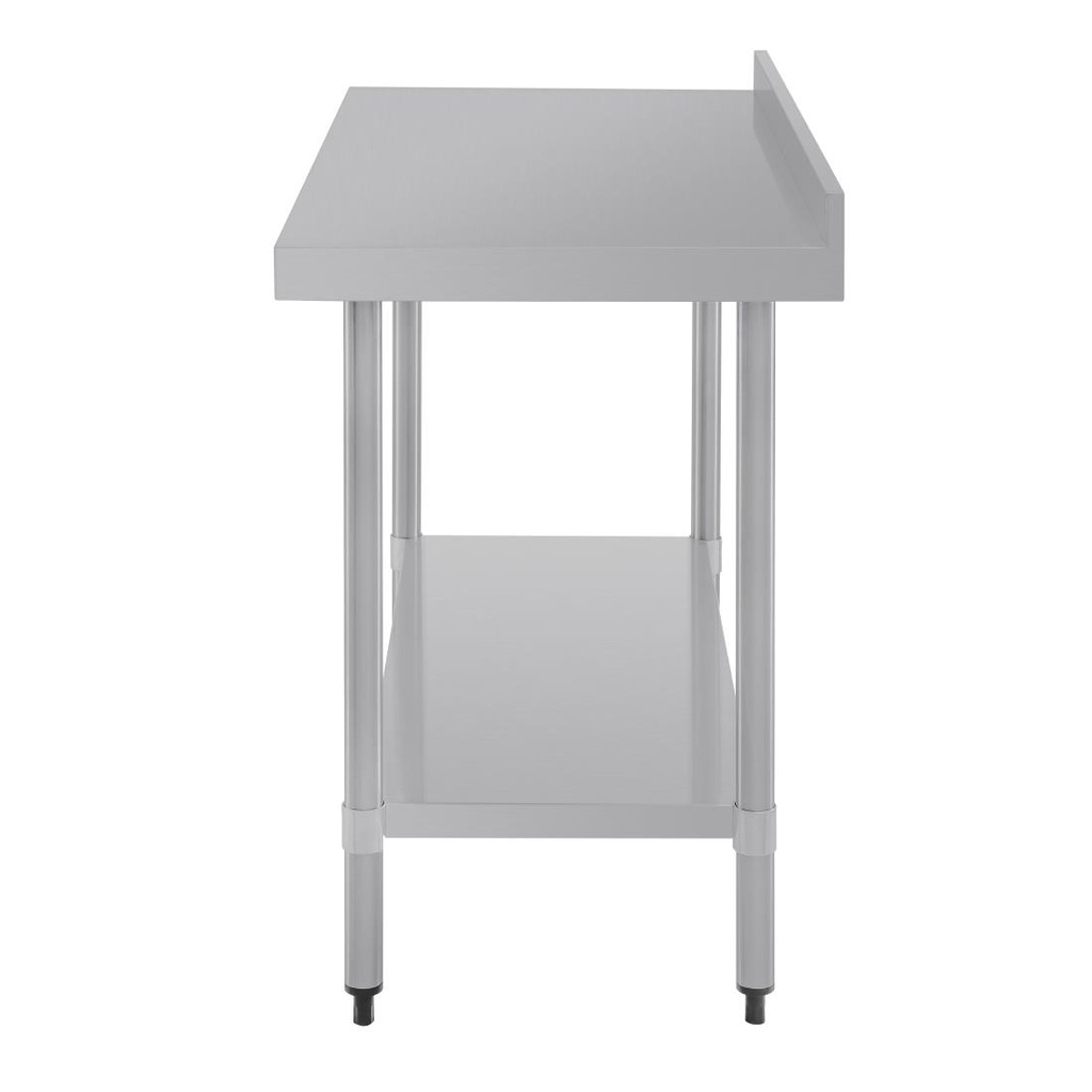 Table de préparation avec rebord en acier inoxydable Vogue 1200 x 600mm