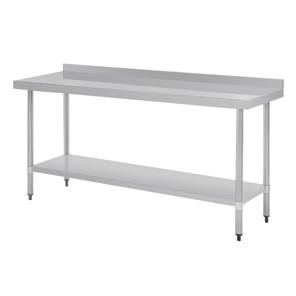 Table de préparation avec rebord en acier inoxydable Vogue 1800 x 600mm