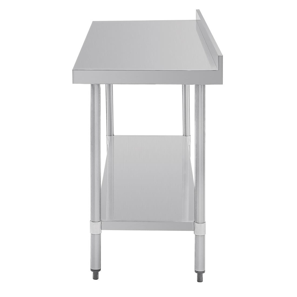 Table de préparation avec rebord en acier inoxydable Vogue 1800 x 600mm