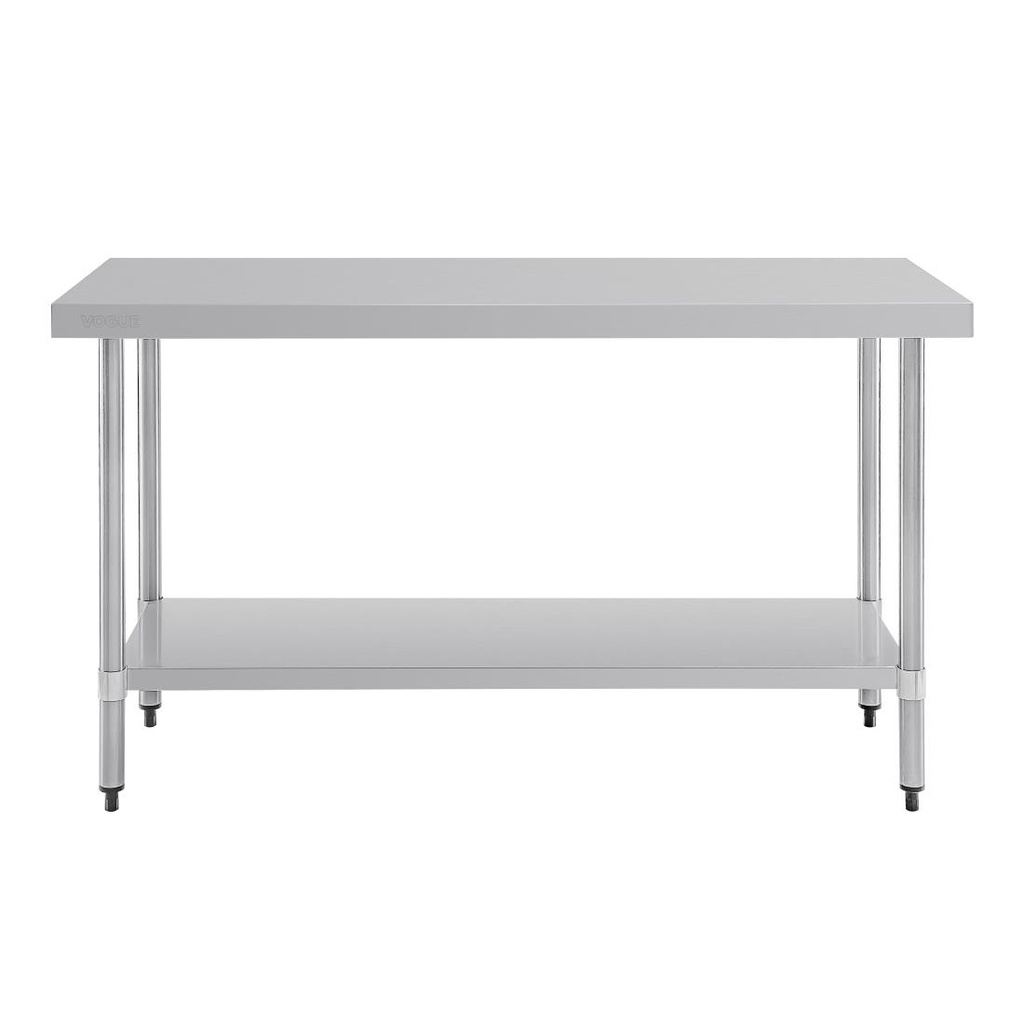 Table de préparation sans rebord en acier inoxydable Vogue 1500 x 600mm