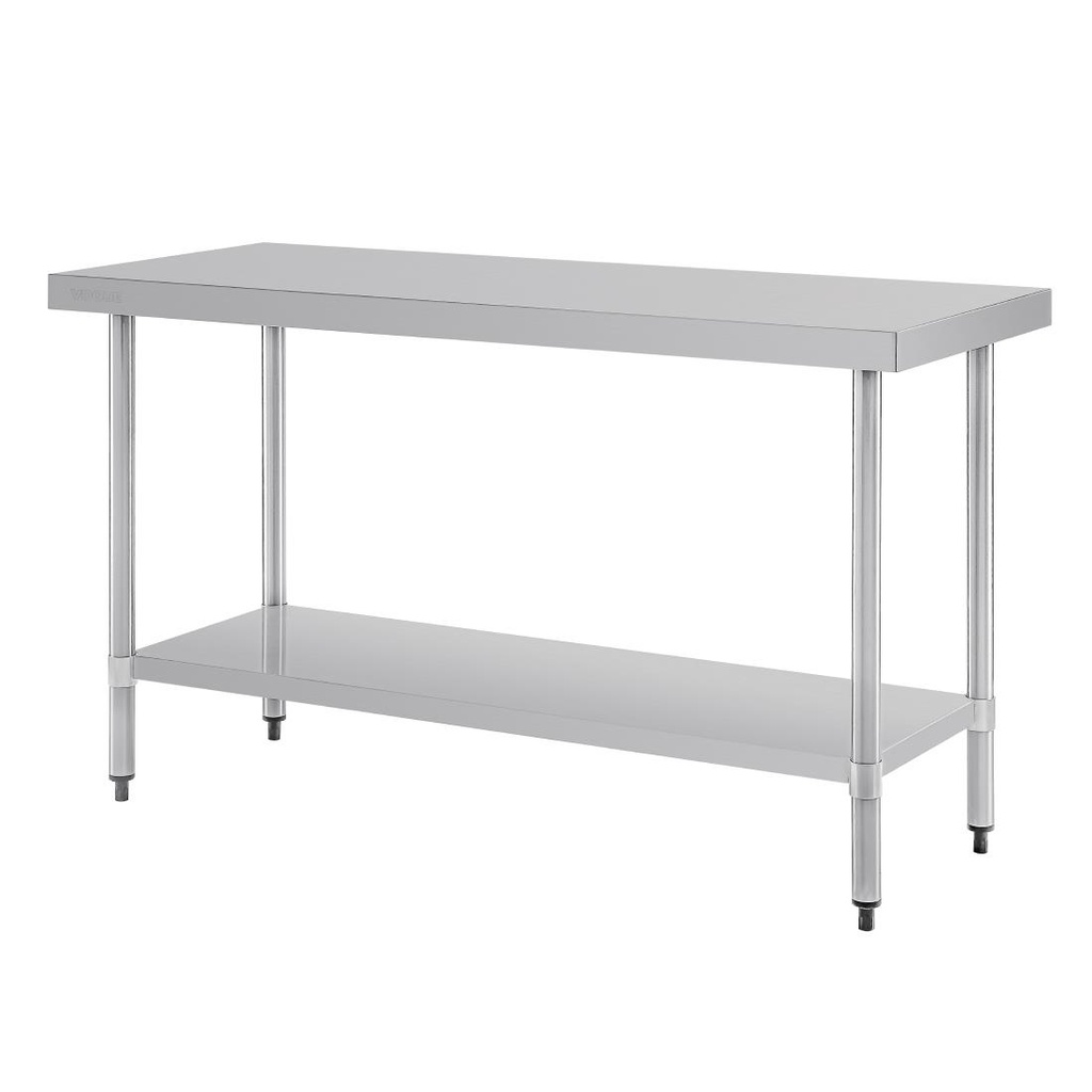 Table de préparation sans rebord en acier inoxydable Vogue 1500 x 600mm