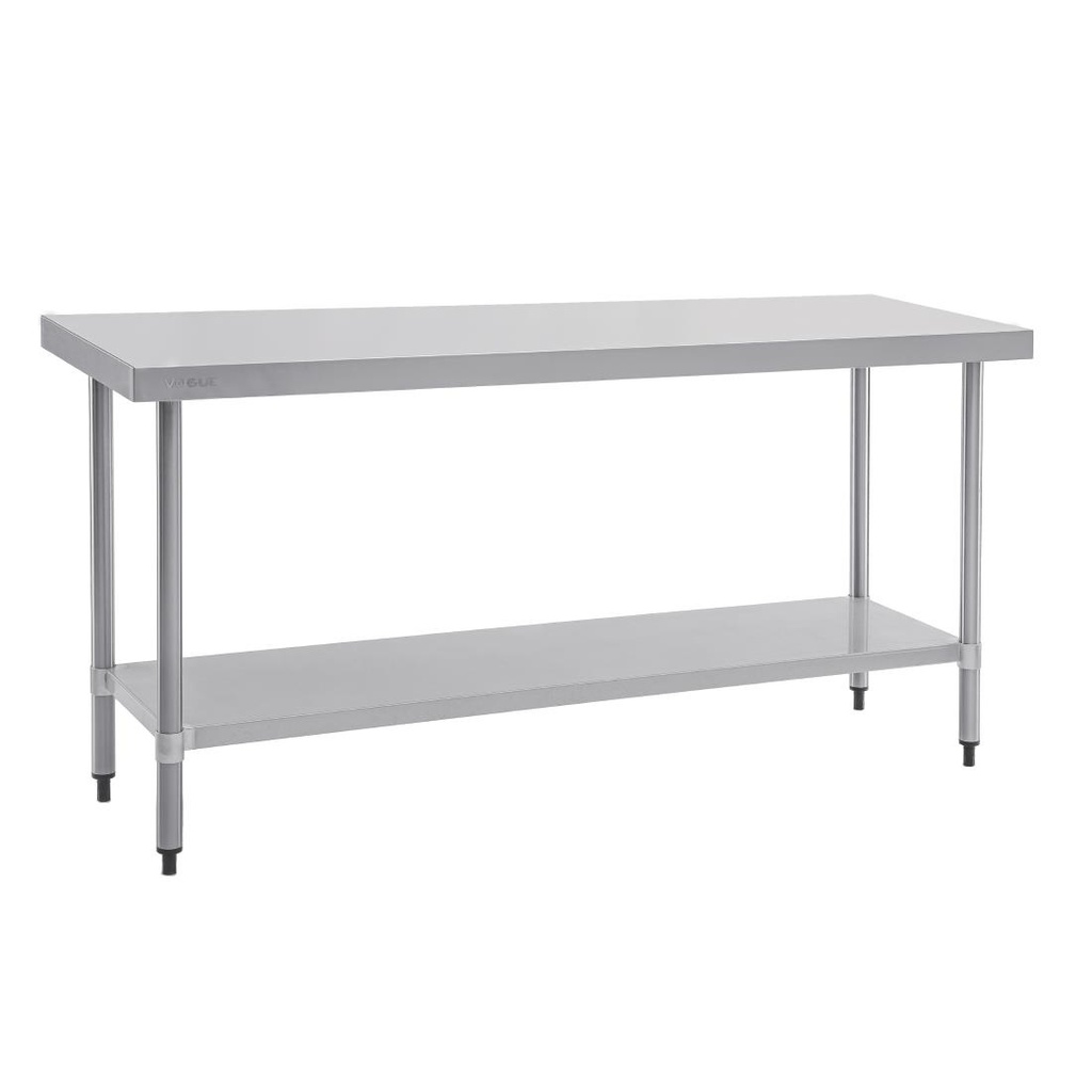 Table de préparation sans rebord en acier inoxydable Vogue 1800 x 600mm