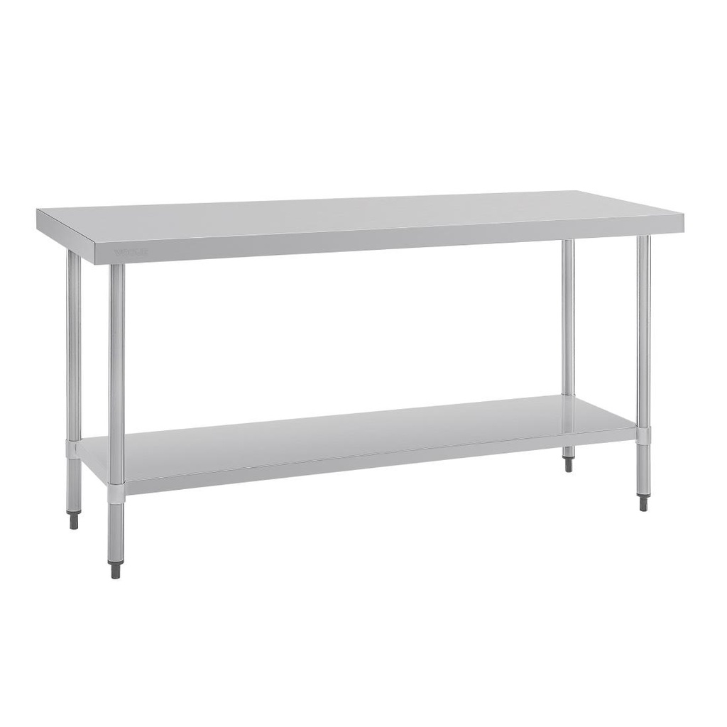 Table de préparation sans rebord en acier inoxydable Vogue 1800 x 600mm