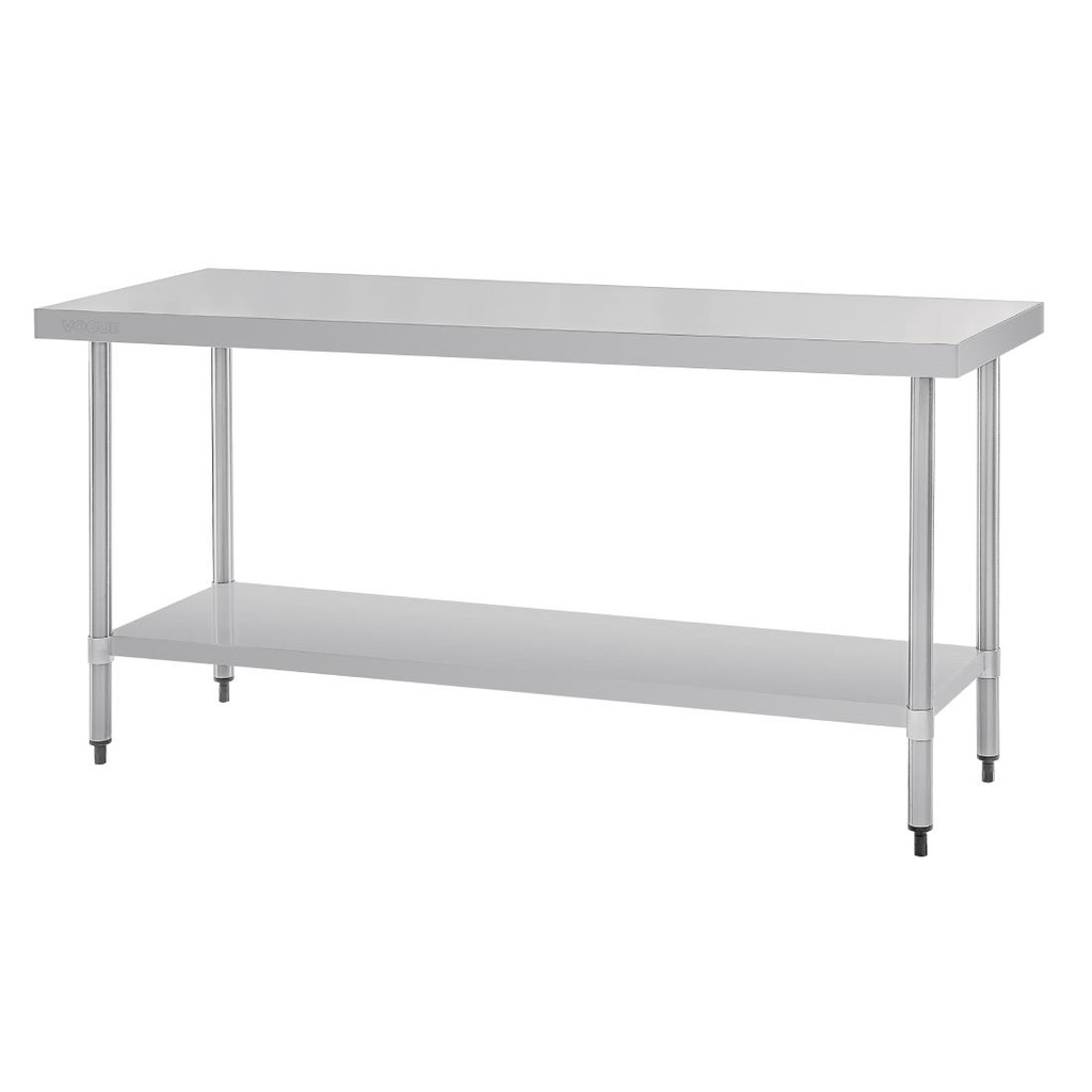 Table de préparation sans rebord en acier inoxydable Vogue 1800 x 600mm