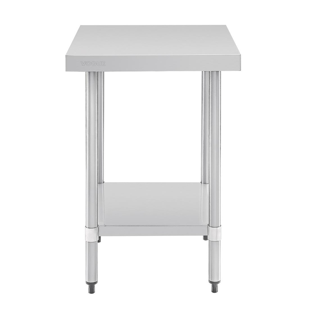 Table de préparation sans rebord en acier inoxydable Vogue 600 x 600mm