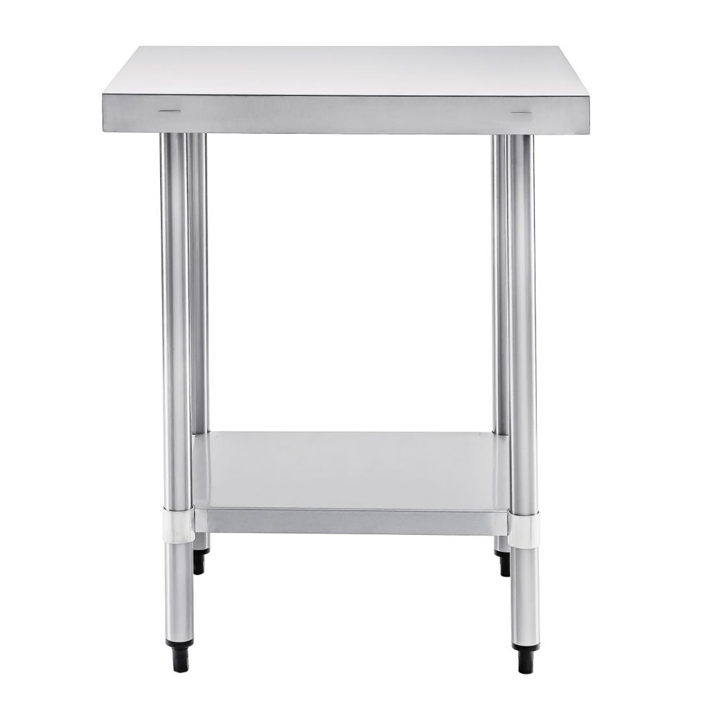 Table de préparation sans rebord en acier inoxydable Vogue 600 x 600mm