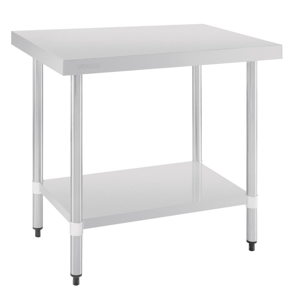 Table de préparation sans rebord en acier inoxydable Vogue 900 x 600mm