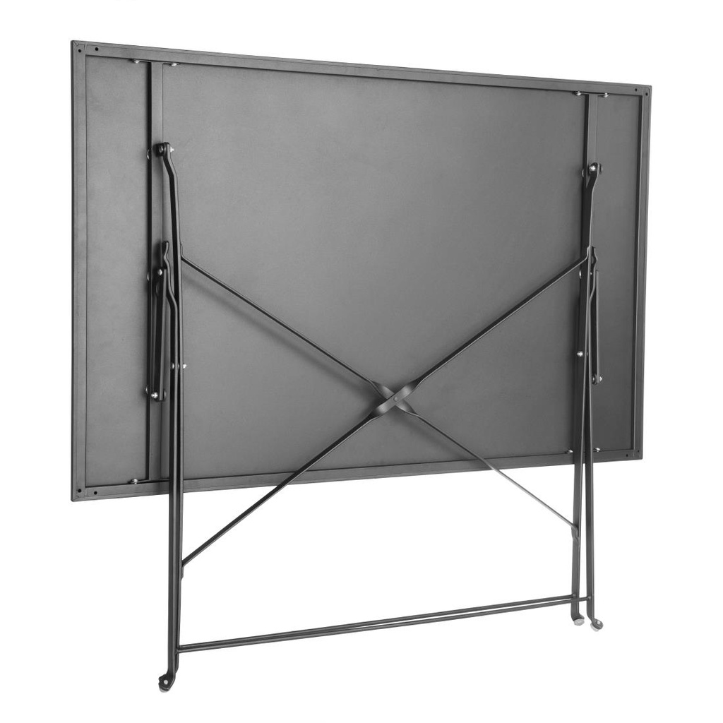 Table de terrasse pliable Bolero noire 1100 x 700mm