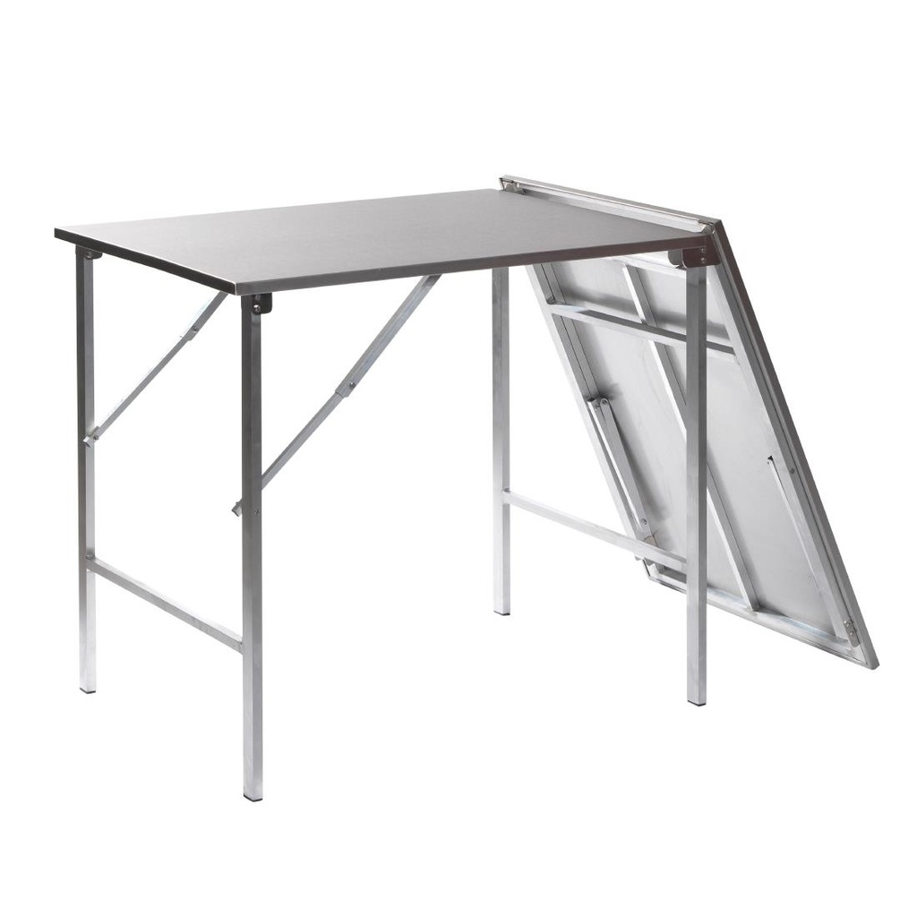 Table de travail pliable en inox