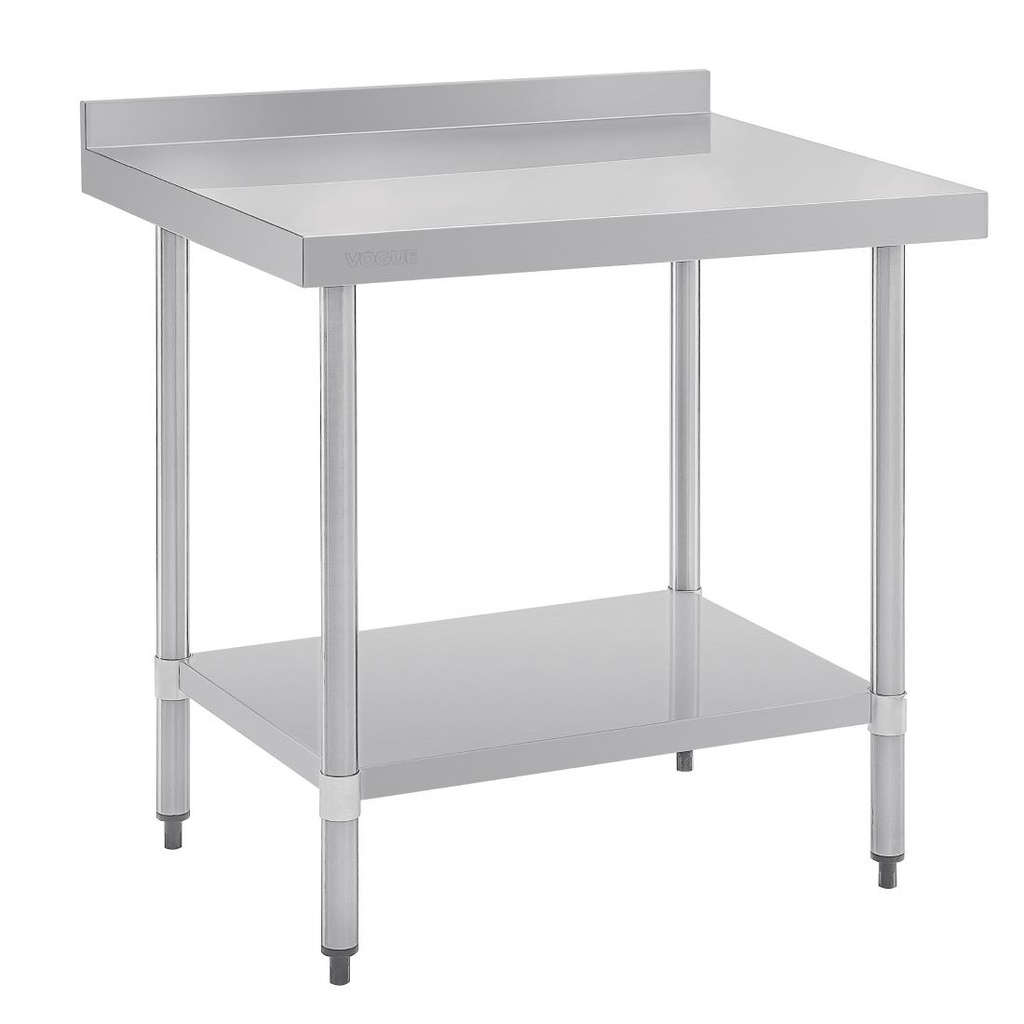 Table en acier inoxydable avec rebord Vogue 900 x 700mm