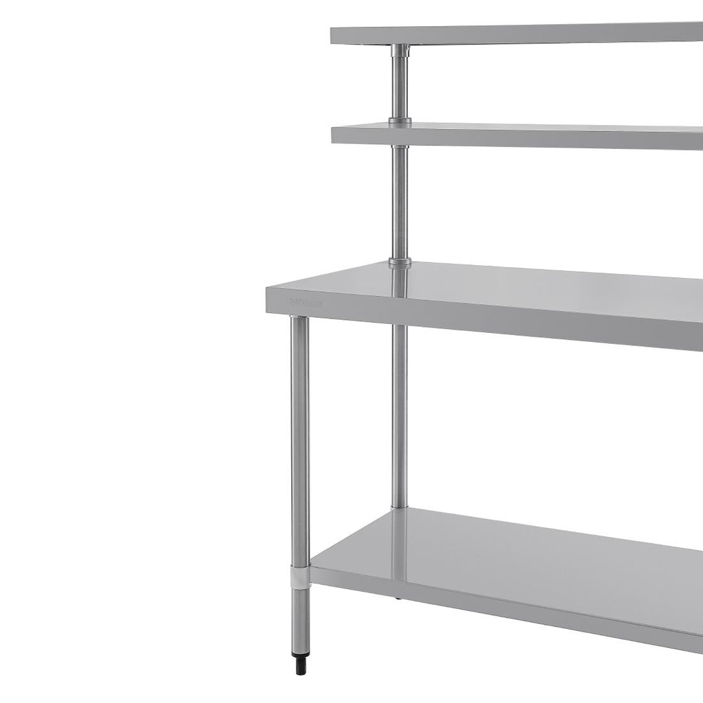 Table inox avec 2 étagères supérieures Vogue 1200mm