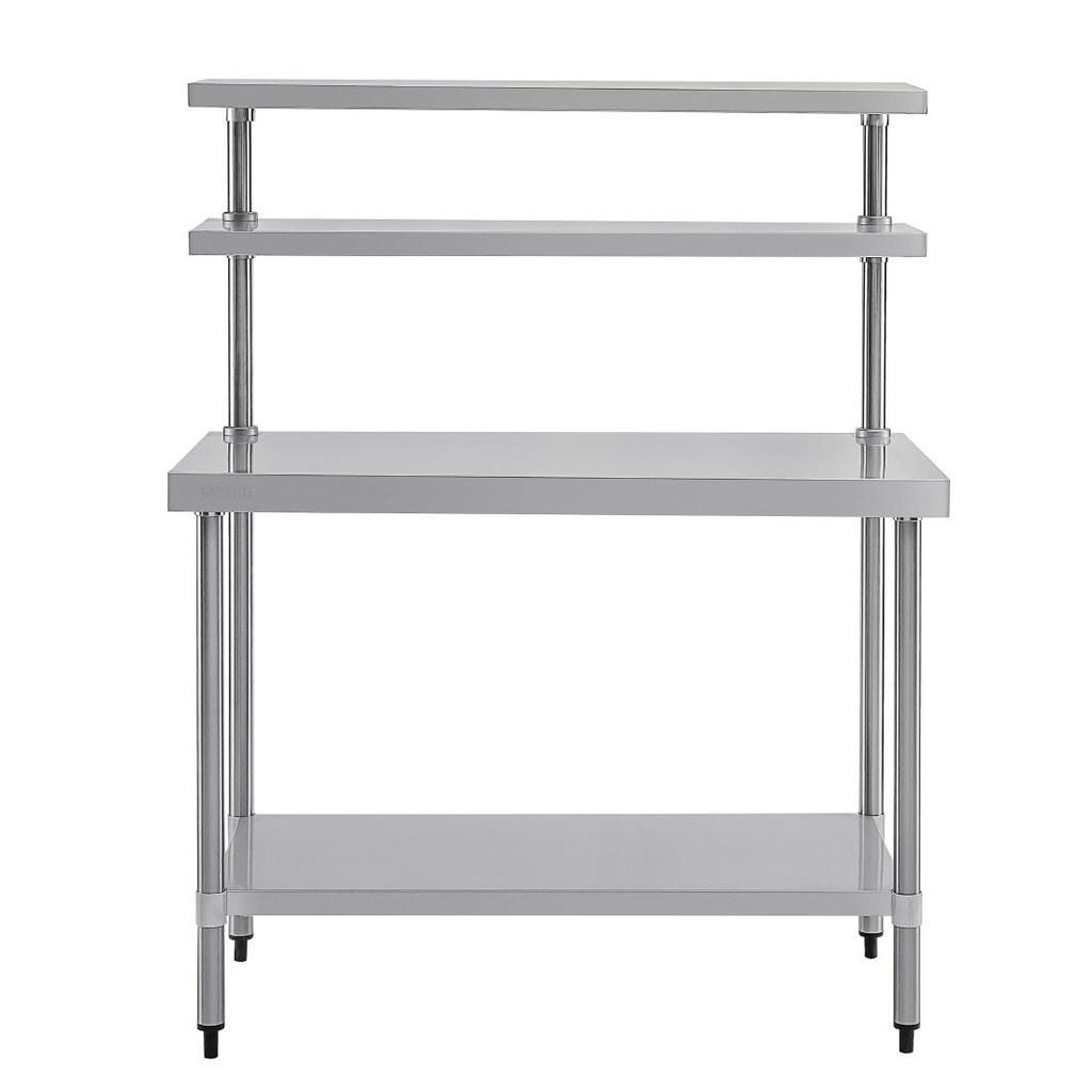 Table inox avec 2 étagères supérieures Vogue 1200mm