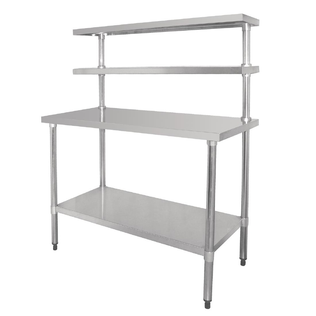 Table inox avec 2 étagères supérieures Vogue 1800mm