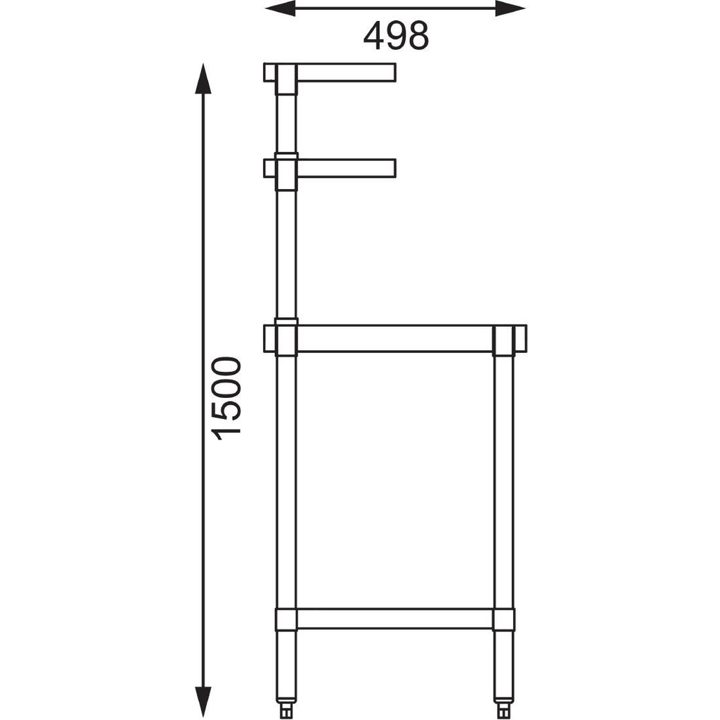 Table inox avec 2 étagères supérieures Vogue 1800mm