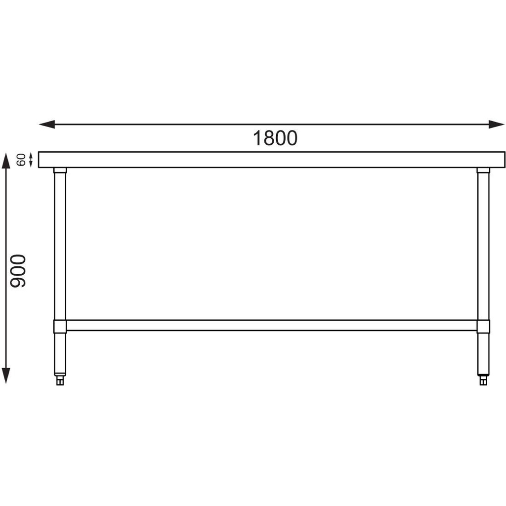 Table inox centrale Vogue 1800mm