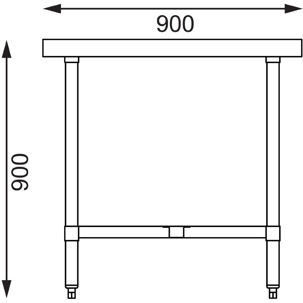 Table inox centrale Vogue 1800mm