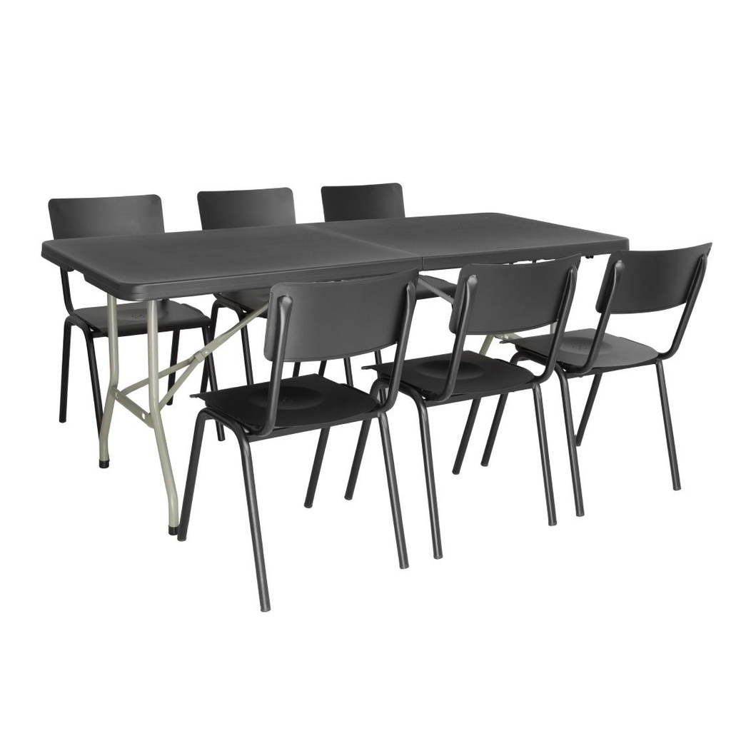 Table pliable au centre Bolero noire 1829mm