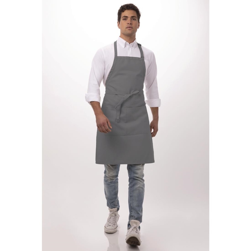 Tablier bavette Chef Works gris