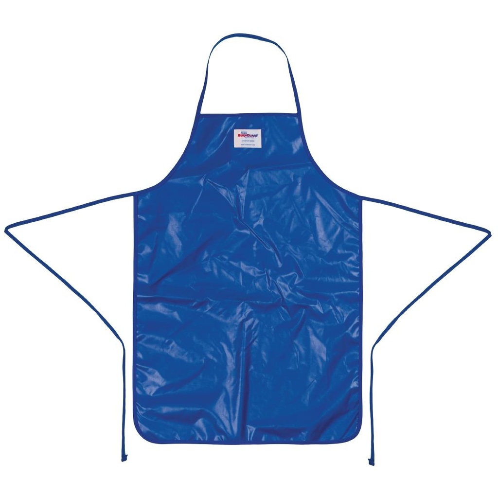 Tablier bavette en nylon Burnguard QuicKlean bleu