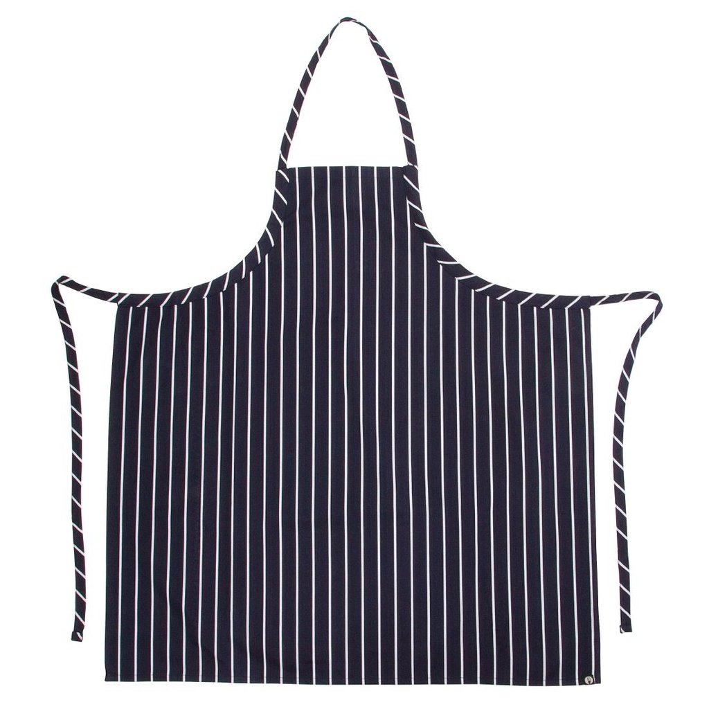 Tablier bavette tissé Chef Works Premium rayures bleue marine et blanches