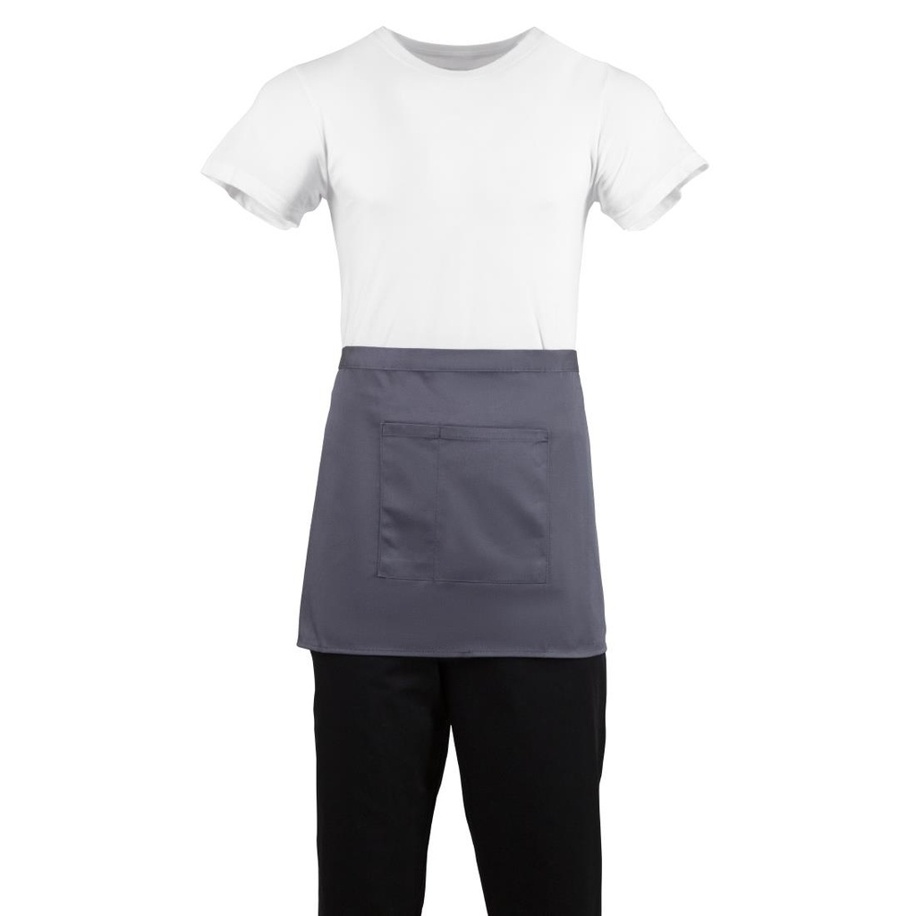 Tablier serveur court Whites gris anthracite