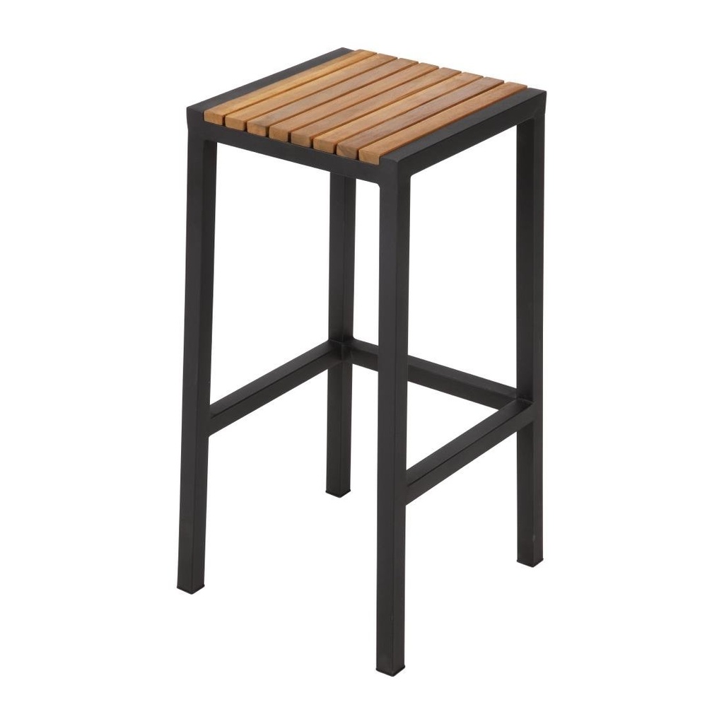 Tabourets de bar en acier et acacia Bolero (lot de 2)