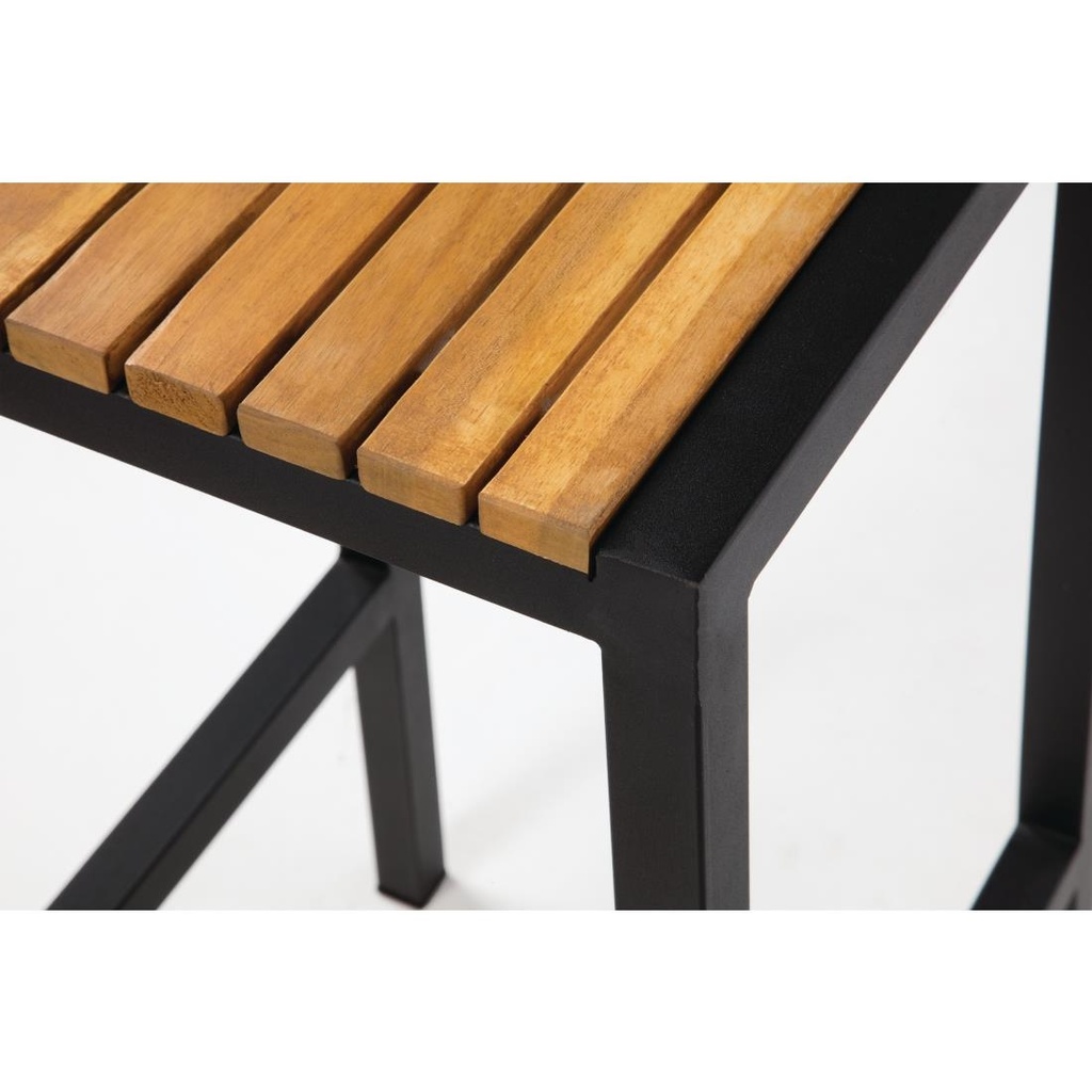 Tabourets de bar en acier et acacia Bolero (lot de 2)