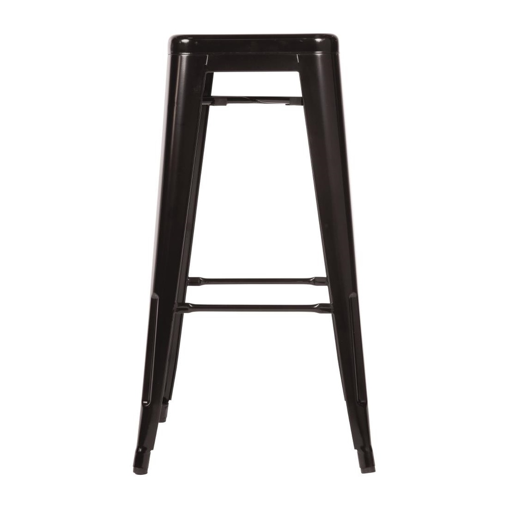 Tabourets hauts en acier galvanisé Bolero Bistro noirs (lot de 4)