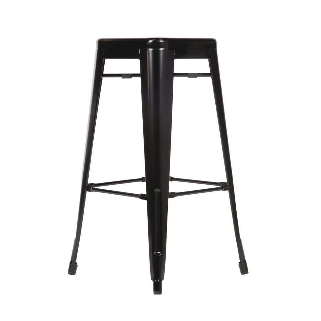 Tabourets hauts en acier galvanisé Bolero Bistro noirs (lot de 4)