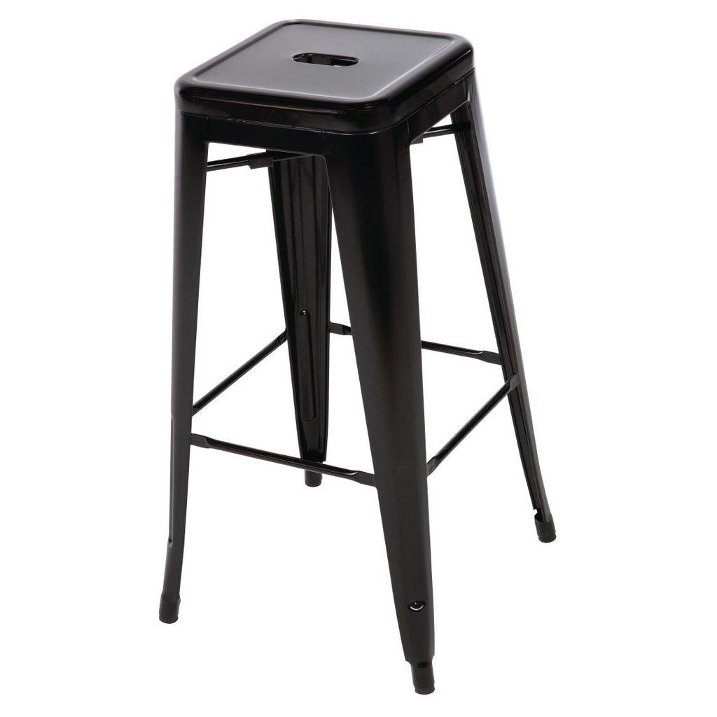 Tabourets hauts en acier galvanisé Bolero Bistro noirs (lot de 4)