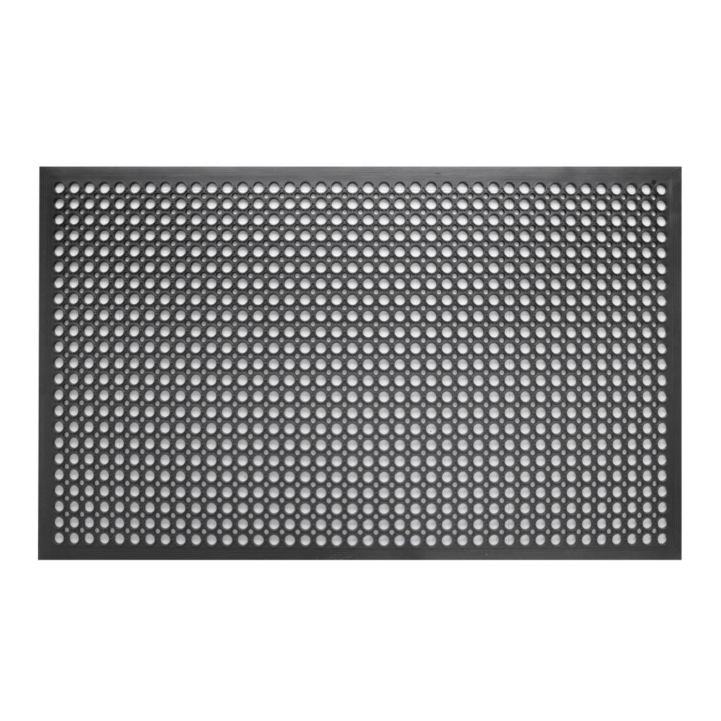 Tapis en caoutchouc anti-dérapant et anti-fatigue Jantex noir 1500 x 900mm