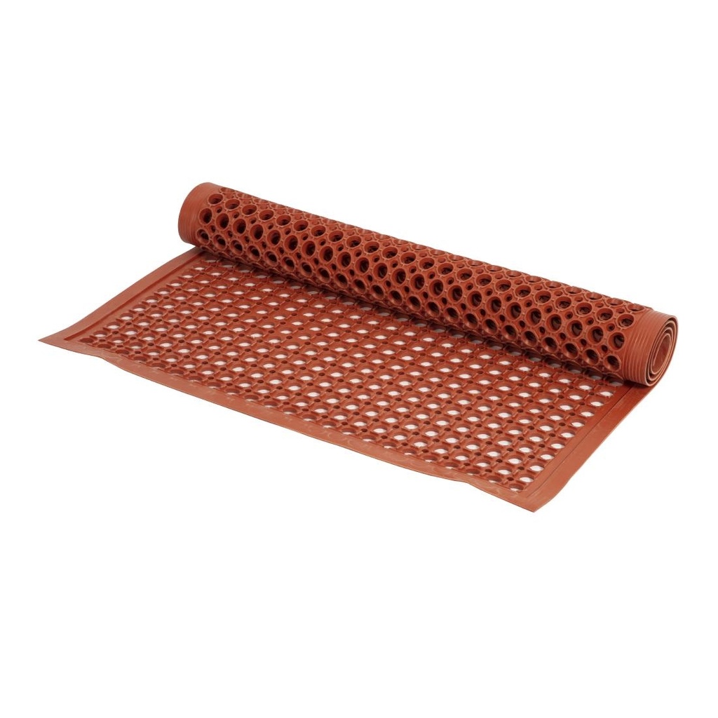 Tapis en caoutchouc anti-dérapant et anti-fatigue Jantex rouge 1500 x 900mm