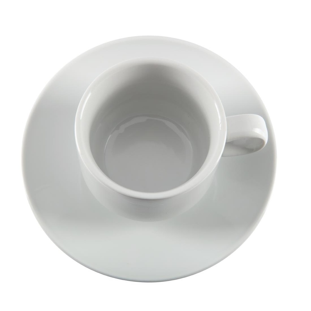 Tasse à thé empilable blanche whiteware Olympia 200ml (Lot de 12)