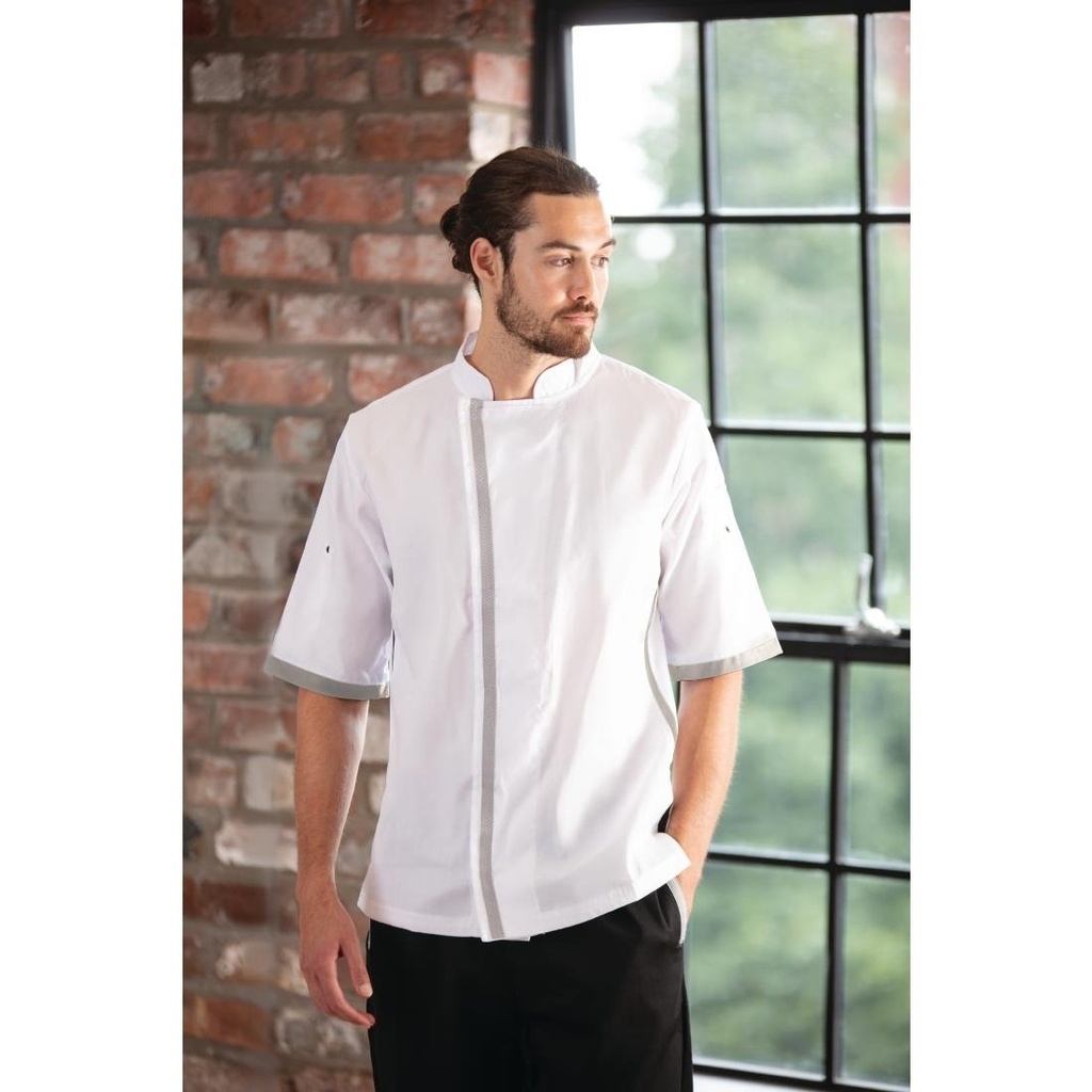 Veste de cuisine blanche à manches courtes Southside S