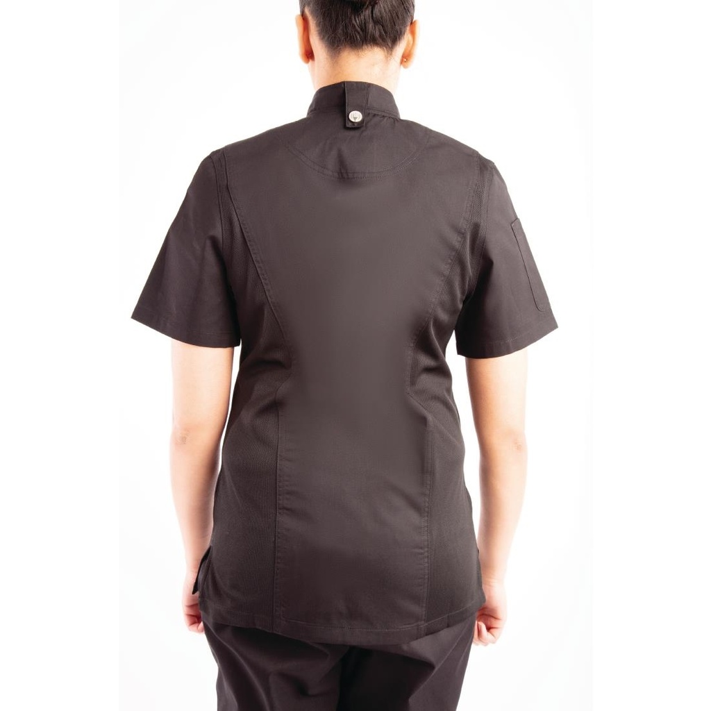 Veste de cuisine femme zippée légère Springfield Chef Works noire XS