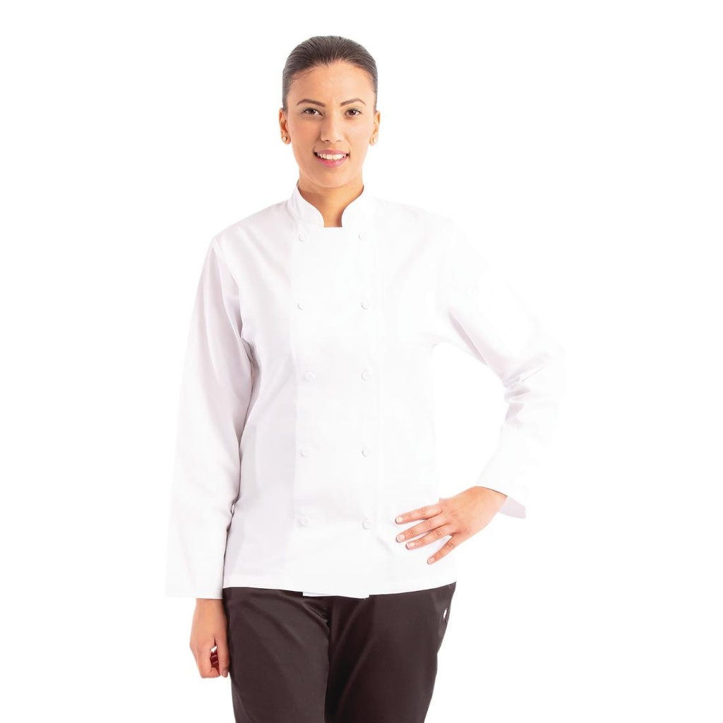 Veste de cuisine mixte blanche à manches longues Chef Works Calgary Cool Vent L