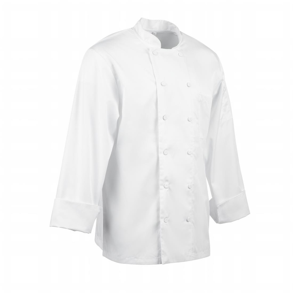 Veste de cuisine mixte blanche à manches longues Chef Works Calgary Cool Vent L