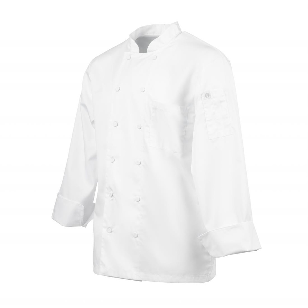 Veste de cuisine mixte blanche à manches longues Chef Works Calgary Cool Vents M