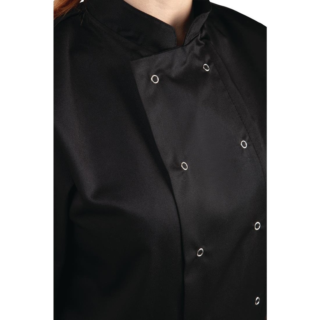 Veste de cuisine mixte Whites Vegas manches courtes noire L