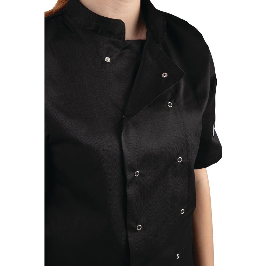 Veste de cuisine mixte Whites Vegas manches courtes noire XS