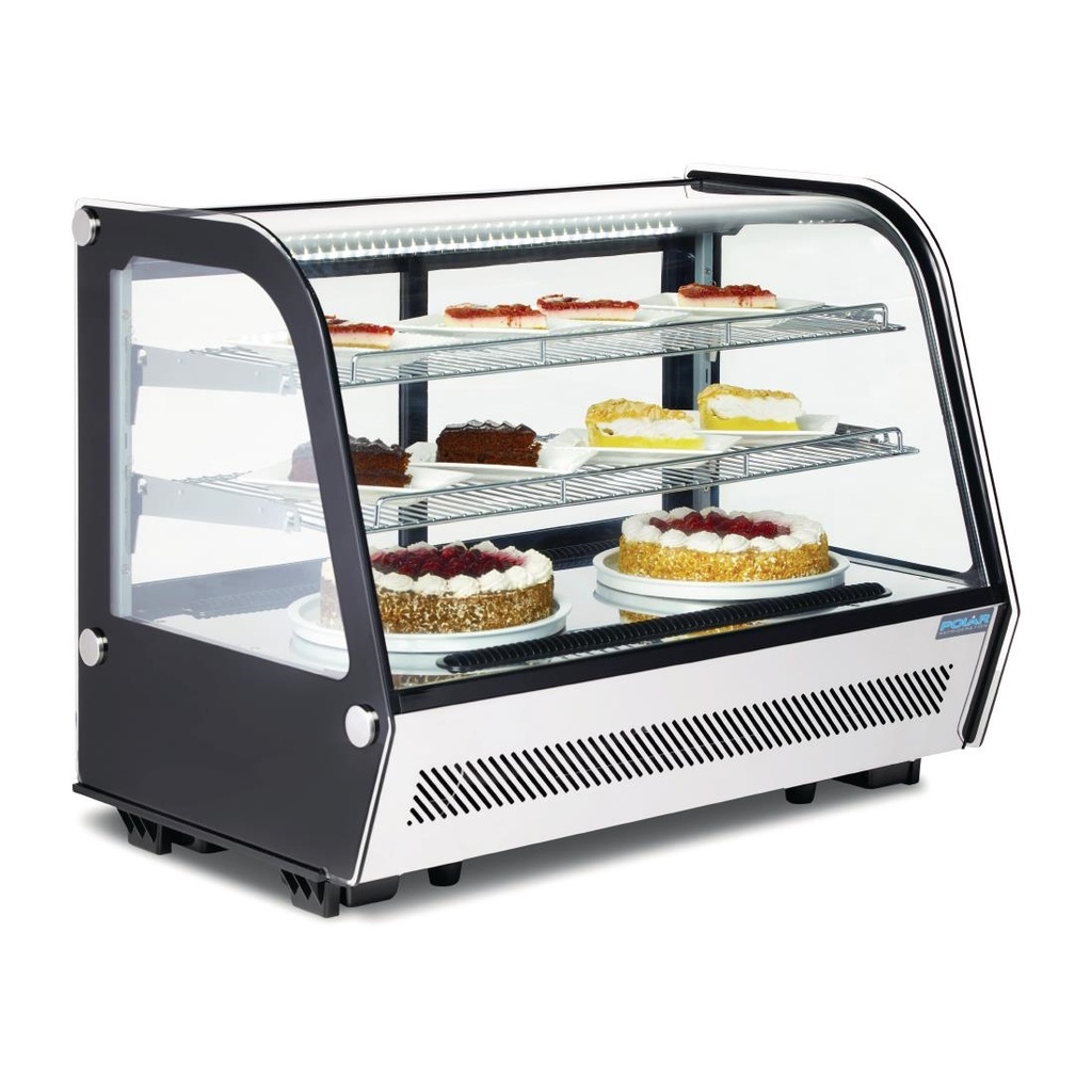 Vitrine réfrigérée de comptoir noire Polar Série G 160L