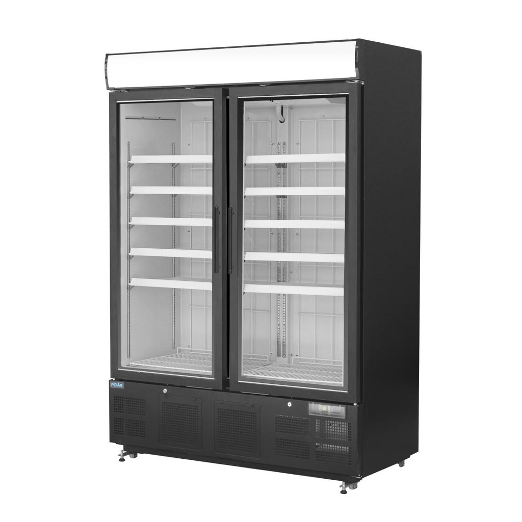 Vitrine réfrigérée négative avec caisson lumineux Polar Série G 920L noire