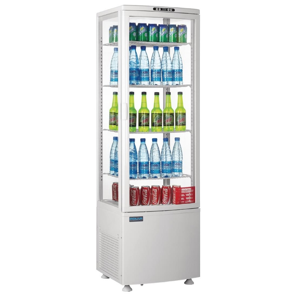 Vitrine réfrigérée porte incurvée Polar Série C blanche 235L